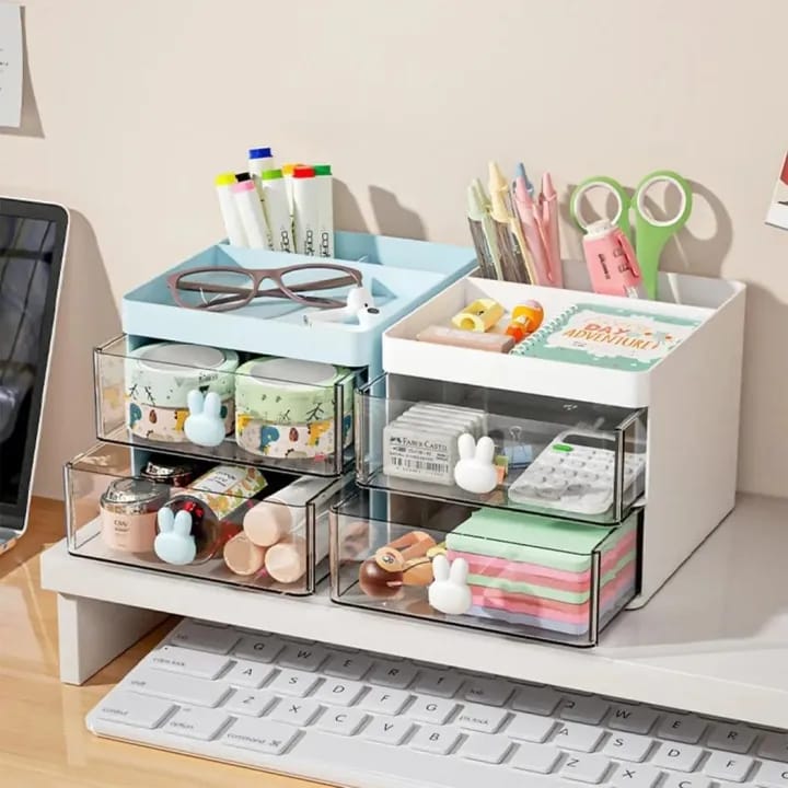 Rabbit Desk Organizer with 2 Drawers