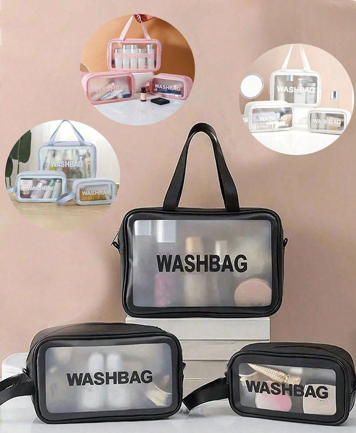 3Pcs Imported Waterproof Wash Bags set
