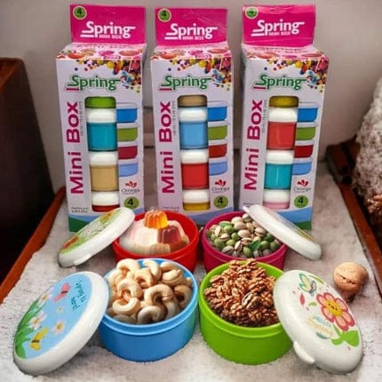 Set of 4 Mini Spring Bowl with Seal Cap – Food Storage Boxes