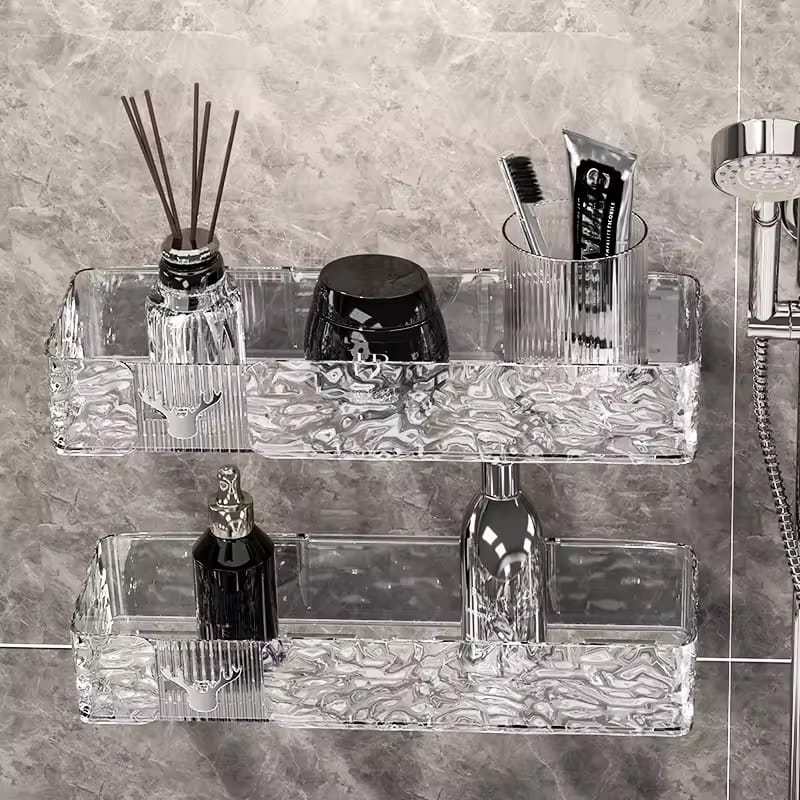 Bathroom Shelf Drain Rack – Wall Mount Corner Storage Organizer