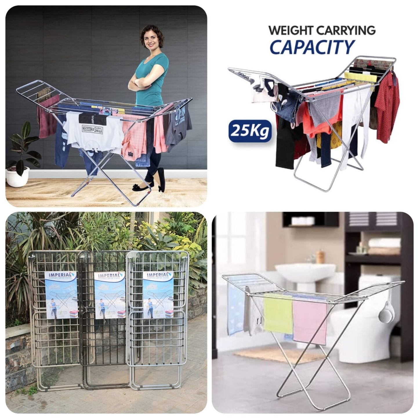 Premium Metal Folding Cloth Dryer Stand by Metallics Home