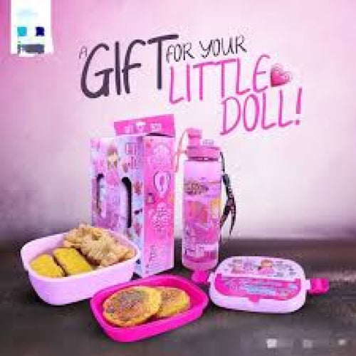 Kids Gift Box – Double Layer School Lunch Box with Spoon &amp; Water Bottle
