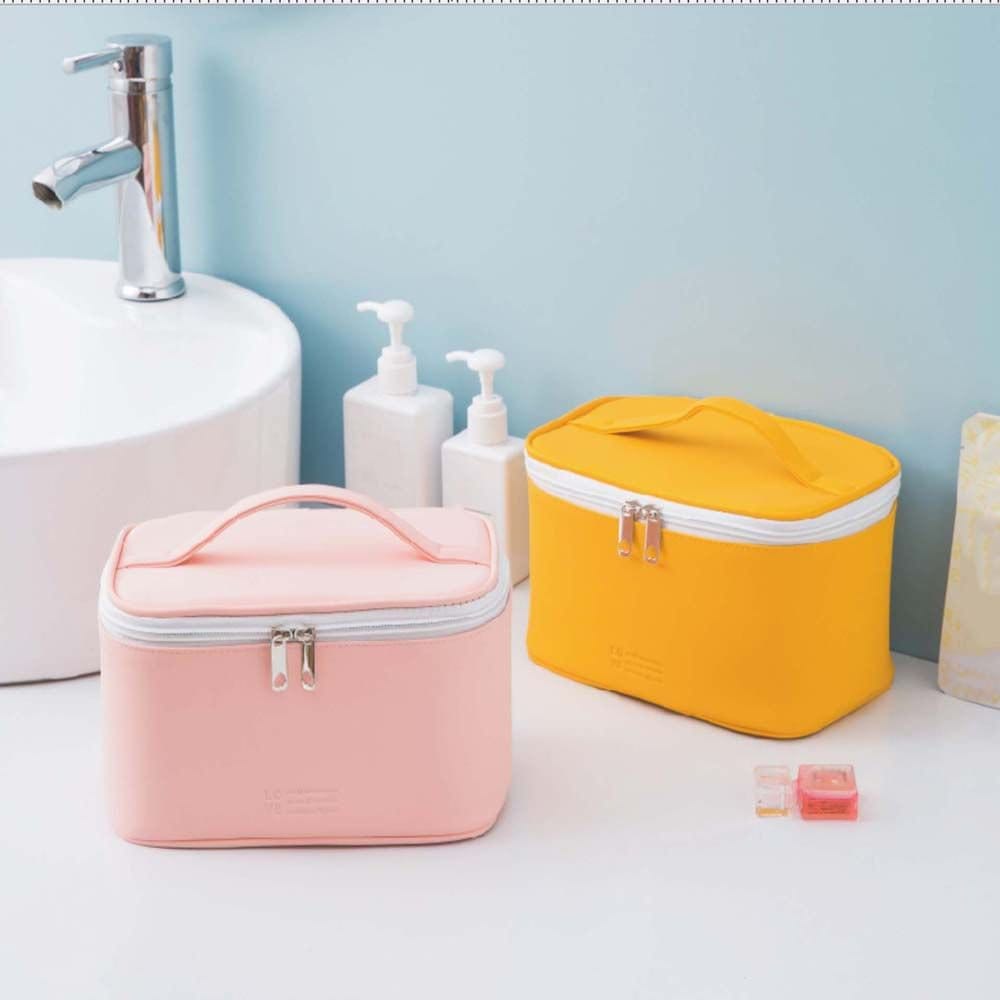 Leather Cosmetic Handbag – Large Capacity Makeup Organizer