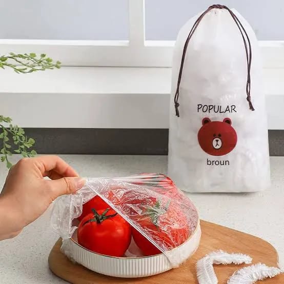 100PCS Reusable Plastic Food Storage Covers