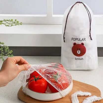 100PCS Reusable Plastic Food Storage Covers