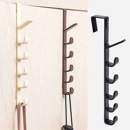 Door Hook Hanger – 5 Hook Plastic Organizer Rack