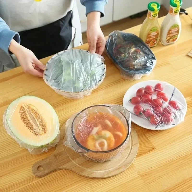 100PCS Reusable Plastic Food Storage Covers