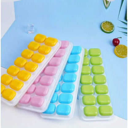 Ice Cube Tray Silicone – 14 Grids with Lid