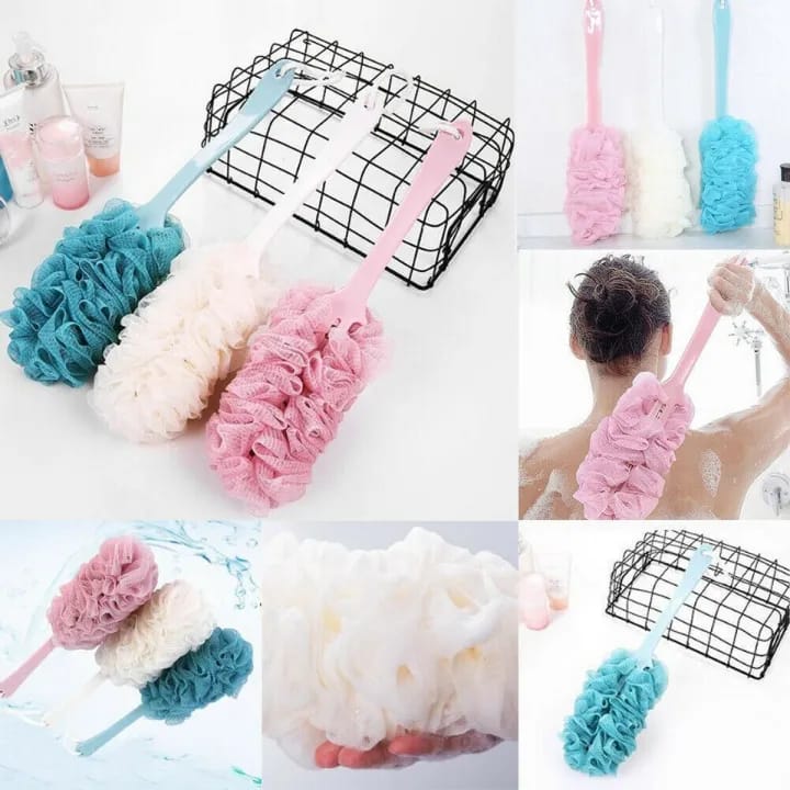 Bath Loofah &amp; Brush with Long Handle