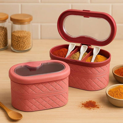 3 Compartment Spice Jar Box