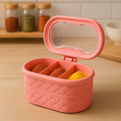 3 Compartment Spice Jar Box