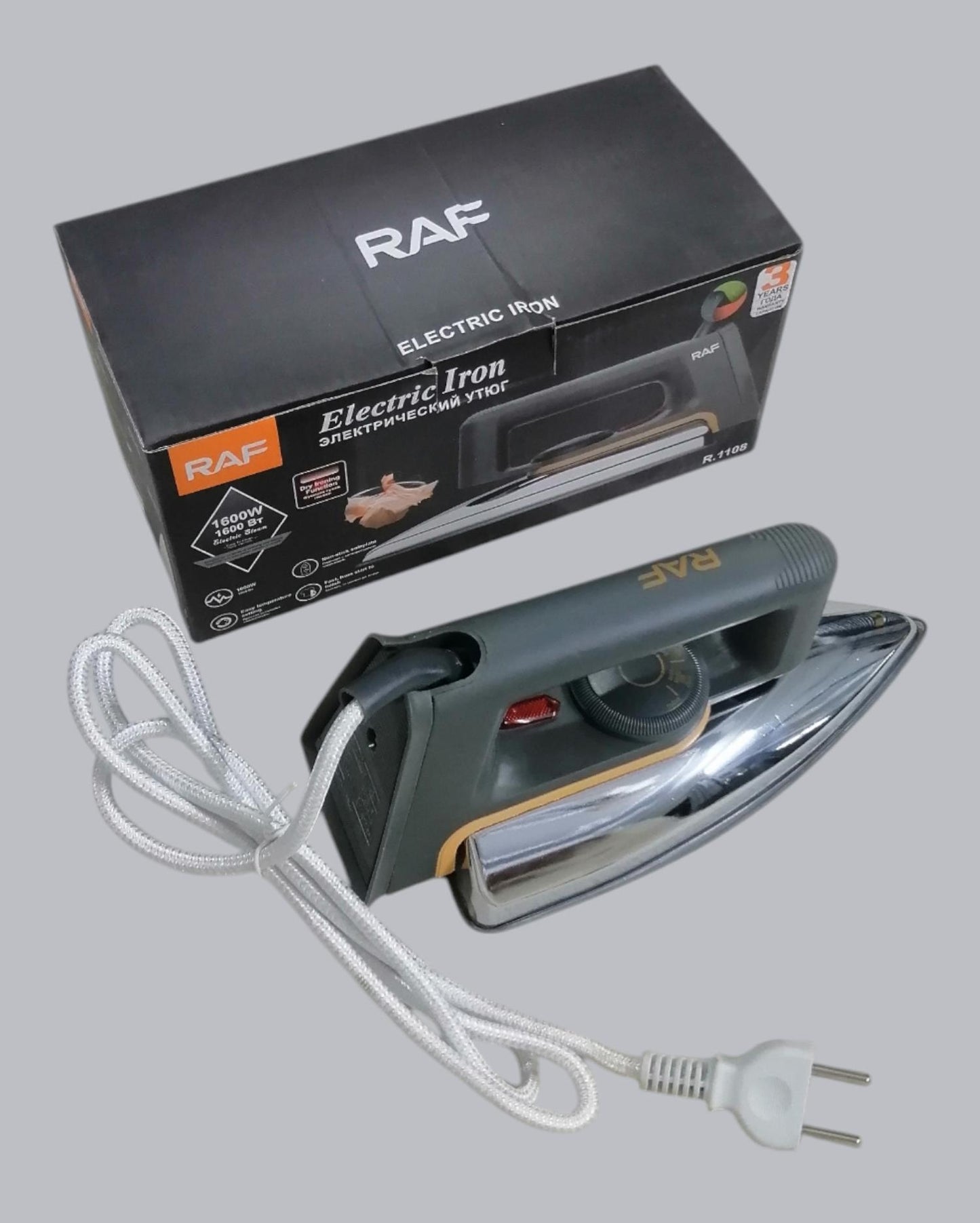 Electric Iron – RAF Dry Iron R-1108 (Non-Stick Soleplate)