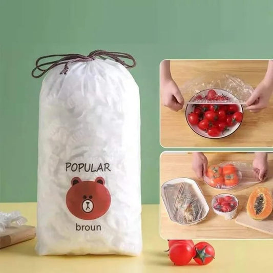 100PCS Reusable Plastic Food Storage Covers