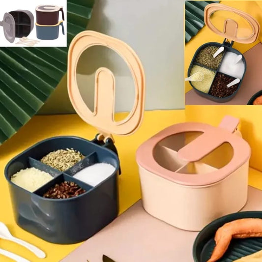 Spice Kit Masala Box – 4 Grid Spice Jar Container