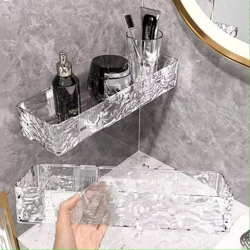 Bathroom Shelf Drain Rack – Wall Mount Corner Storage Organizer