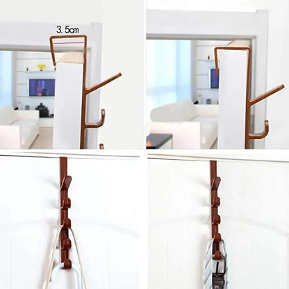 Door Hook Hanger – 5 Hook Plastic Organizer Rack