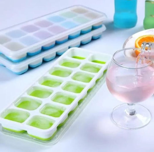 Ice Cube Tray Silicone – 14 Grids with Lid