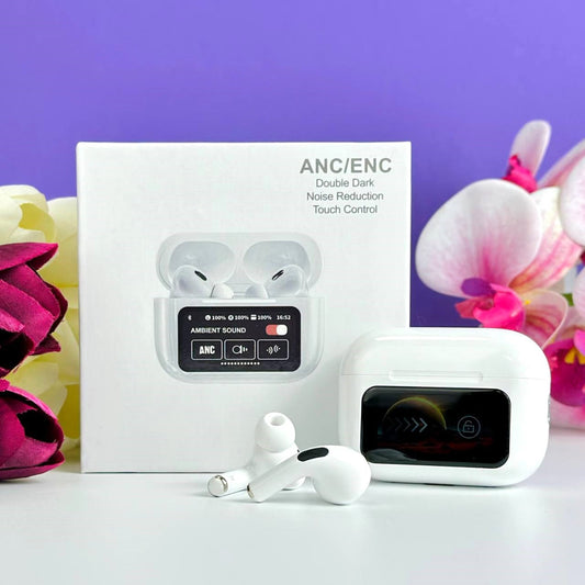 A9 Pro Touch Screen ANC/ENC Wireless Earbuds