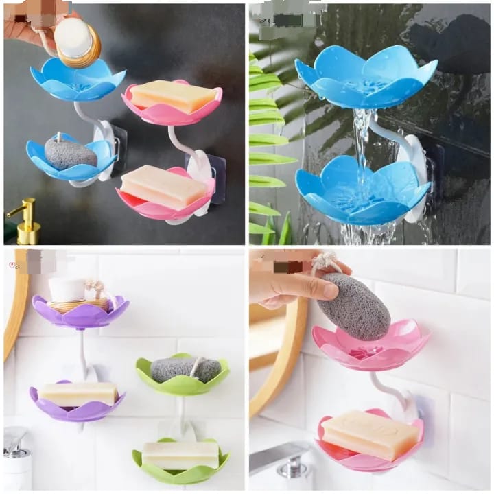 Flower Shape Double Layer Soap Holder 🌸🧼✨