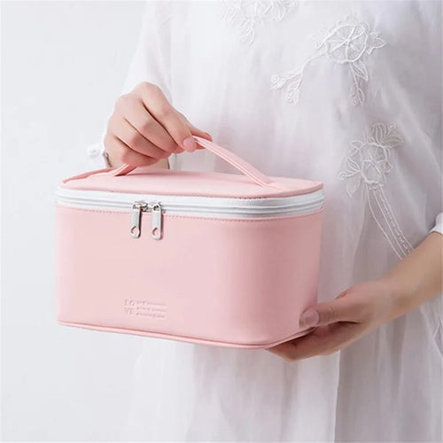 Leather Cosmetic Handbag – Large Capacity Makeup Organizer