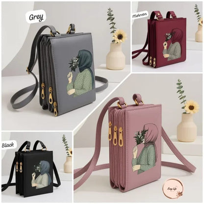 3 Zipper Luxury Cross Body Bag for Women