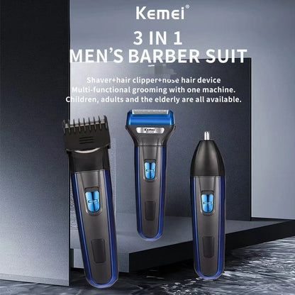 Kemei 3 in 1 Rechargeable Shaving Machine