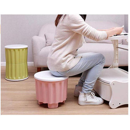 1 PC Storage Stool – Plastic Large Capacity Stackable Storage Box Footstool