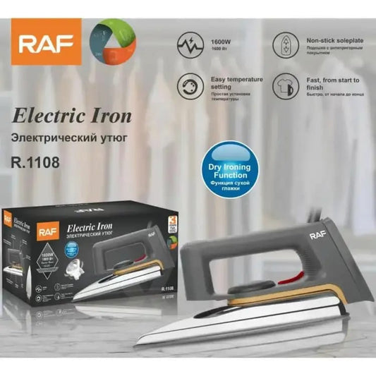 Electric Iron – RAF Dry Iron R-1108 (Non-Stick Soleplate)